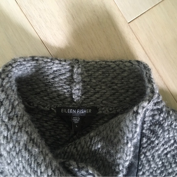 Eileen Fisher Moon High Collar Wool&Alpaca Blend asymmetrical Jacket - Picture 4 of 11